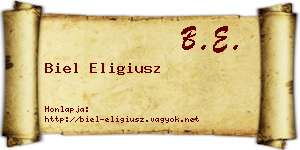 Biel Eligiusz névjegykártya